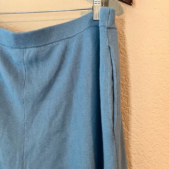 St. John Modal Cotton Wool Lounge Pant Soft Blue XL Warm Wide Leg - Picture 7 of 8